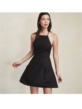 Reformation Black Halter Mini Dress